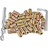 Xrfoiniu 200 Pieces M6x20mm Threaded Insert Nuts Furniture Screws Nut Thread Fasteners Threaded Inserts Hex Drive Furniture W