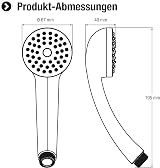 Cornat Amarela Hand-Held Shower Head White 67mm 1 Jet Anti-Limescale view 2