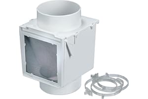 Deflecto Extra Heat Dryer Saver, Accommodates 4" Transition Ducts, Includes 2 4" Plastic Clamps, White (EX12)