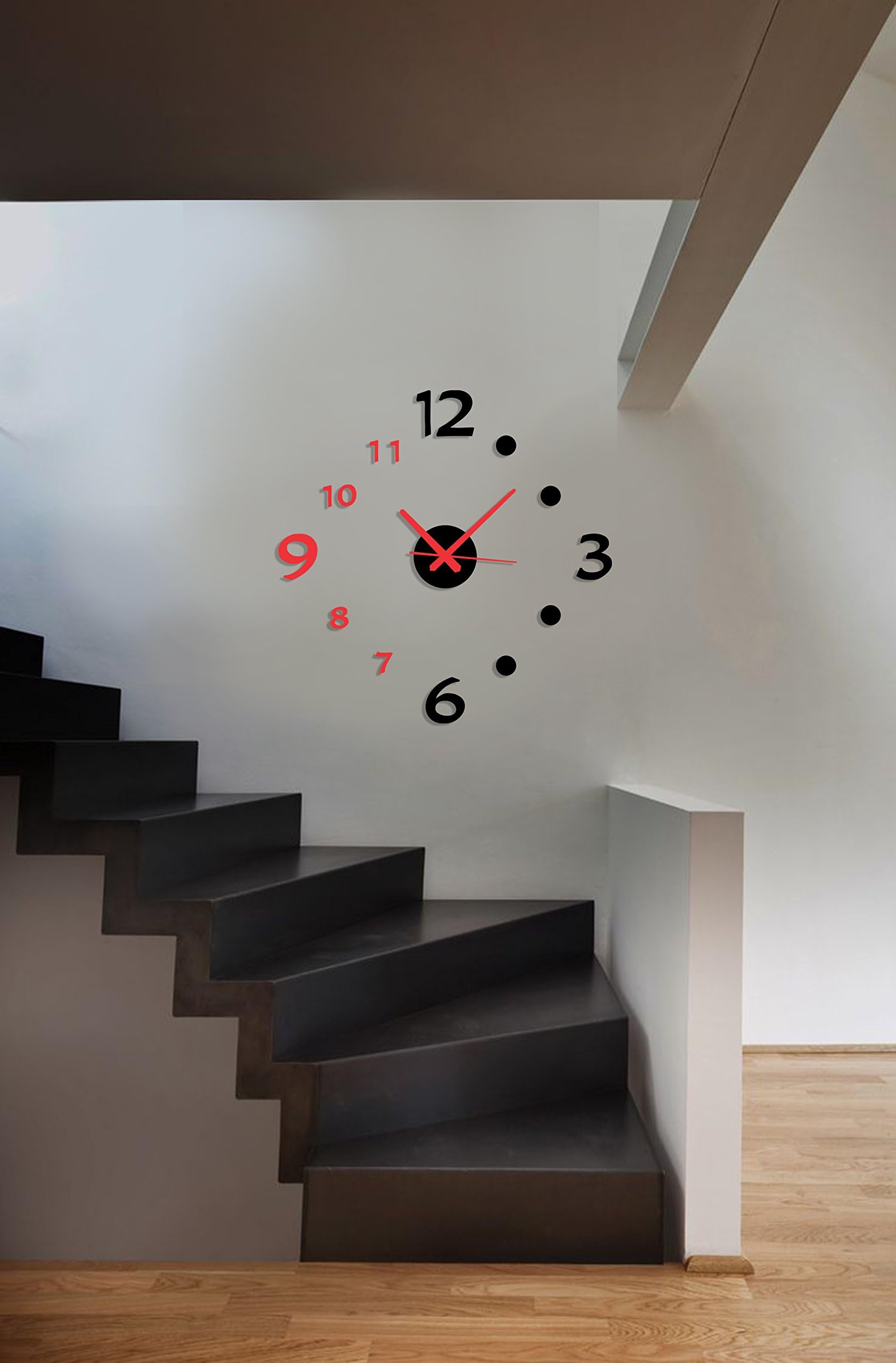 Timeit Clwc102R1 Aluminum DIY Self Adhesive Wall Clock