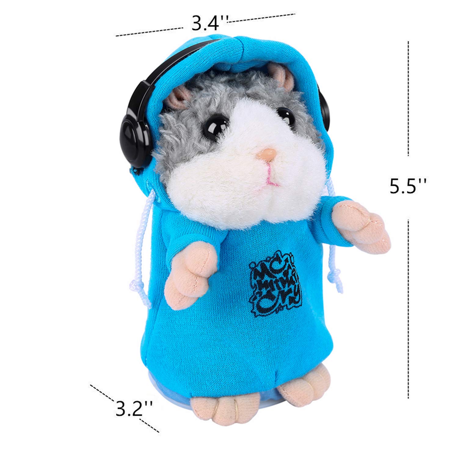 Talking Hamster Repeats What You Say, Cute Plush Electronic Mimicry Hamster Toy with Interactive Function, Gift for Kids Birthday and Parties (S1)