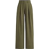 PRETTYGARDEN Women's Summer Elastic High Waisted Work Pants Straight Leg Dressy Business Casual Trousers Slacks Pockets