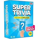 Super Trivia Games for Adults with 1200 Questions - Fun Board Game with Trivia Cards - Trivia Game for Family with Teens and 