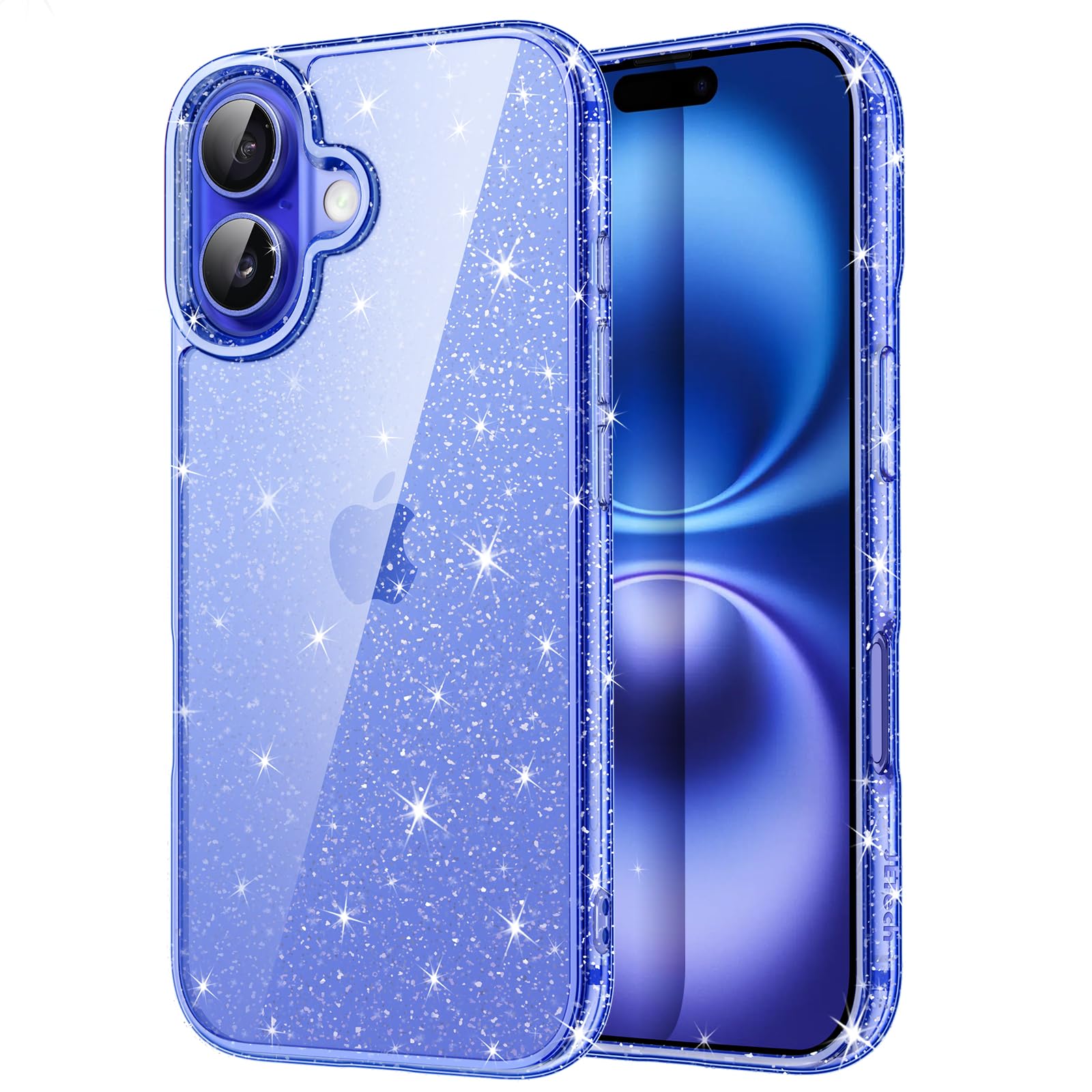 Photo 1 of JETech Glitter Case for iPhone 16 6.1-Inch, Bling Sparkle Shockproof Phone Bumper Cover, Cute Sparkly for Women and Girls (Ultramarine)