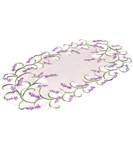 Amazon.com: Embroidered Purple Lavender Lilac Table Runner, Long Table Scarf,  Dresser Scarf (16Wx53L) : Home & Kitchen
