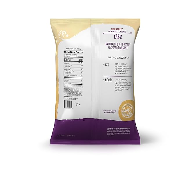 BIG TRAIN DRAGONFLY TARO BLENDED CRÈME BEVERAGE MIX, 3.5 POUND (PACK OF 1)