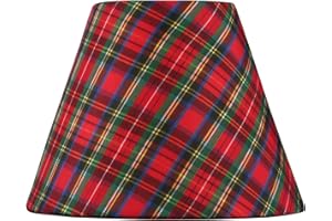Livex Lighting S328 Hardback Clip-On Chandelier Shade for Holiday Decor, Empire Shape, 5" x 4", Red and Green Plaid