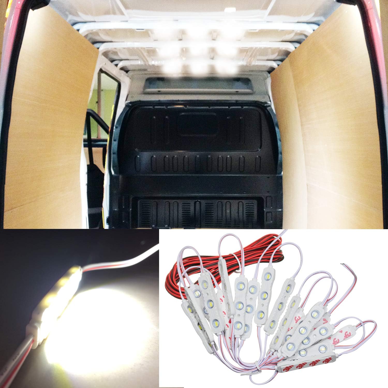 Amazon Com Ampper 12v 60 Leds Van Interior Light Kits Ceiling
