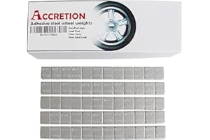 ACCRETION 360Pcs 1/4 Oz, 0.25 Oz, Grey, Adhesive Wheel Weights, USA Made White Tape