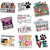 10 Pcs Vet Tech Stickers Pack, Funny Veterinary Medicine Vinyl Decals for Laptops, Water Bottles, Clipboards, Scrubs, Great Gifts for Vet Students, Animal Lovers & Veterinary Technicians (3 inch)