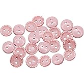 24 Pcs Pink Buttons for Sewing 0.35 inch Pink Glitter Buttons for Shirt 2 Hole 14L Round Plastic Sew on Heavy Duty Bulk Ideal for Shirt Skirt Pants Dress Baby Craft DIY Project Decor Clothes