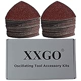 XXGO 100 Pcs 80 Grits 3-1/2 Inch 90mm Triangular