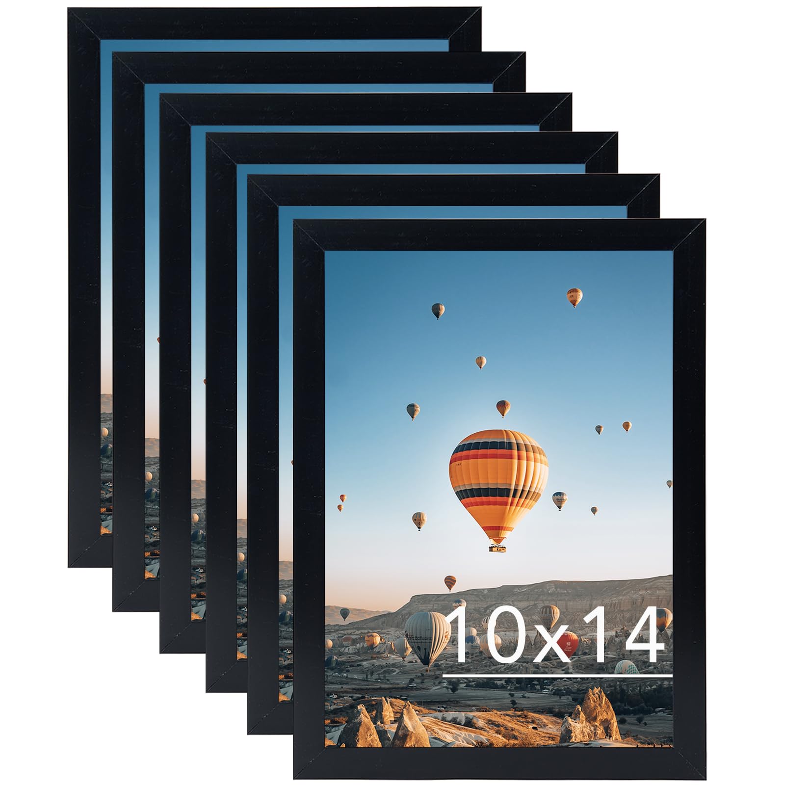 Photo 1 of JCJMY 10x14 Picture Frame Set of 6 Black for 30 x 40cm Diamond Painting Art, Wall Mounting Horizontally or Vertically, 10 x 14 Wall Gallery Poster Photo Frame with Durable Shatter Resistant