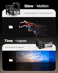 5K Video Camera Camcorder, UHD 64MP Vlogging Camera