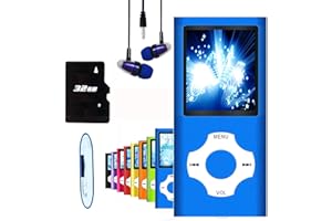 HOTECHS. MP3 Player, Hotechs MP3 Music Player with 32GB Memory SD Card Slim Classic Digital LCD 1.82'' Screen MINI USB Port with FM Radio, Voice Record