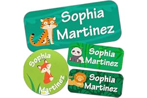 Name Labels - Personalized Cartoon Name Stickers for Daycare, School Supplies & More (135 Labels) - Waterproof & Sturdy Desig
