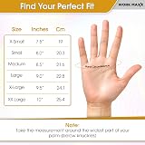 WORK MAXX Gardening Gloves Leather Heavy Duty Thorn Proof Mustard L view 2