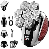 MEDIOLLA Head Shavers for Bald Men - Upgraded Detachable Men's Electric shavers - IPX6 Waterproof Electric Razor for Men - 7D LED Display Rechargeable Grooming Kit with Type-C Charge