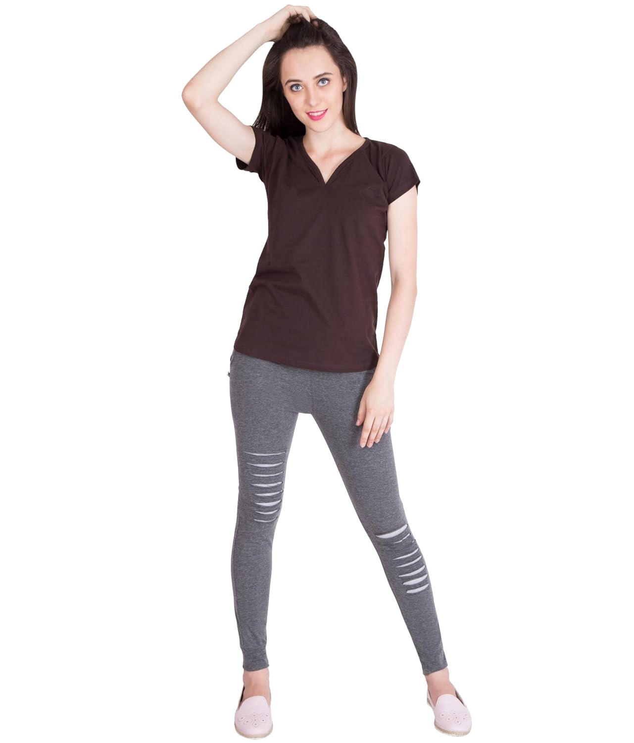 american-elm women's stylish dark grey cotton joggers