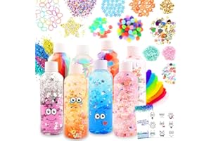VMNlooking Calm Down Sensory Bottles for Calm Down Corner Items, Calming Sensory Toys, Sensory Bottles for Social Emotional Learning with Glitter Pom Poms and More