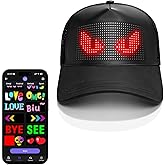 XAXVSTS Bright LED Hats, Full-Color LED Display Smart LED Caps, Programmable Rolling Custom Led Hat Bluetooth APP Control
