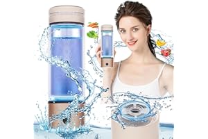 NEJUATY Hydrogen Water Bottle Generator, Portable H2 Water Ionizer Machine Cup with Rechargeable Glass Bottle, Healthy Alkaline Hydrogen Ions Water Maker Pitcher, Gift for Men Women