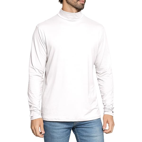 STRETCH IS COMFORT Men's Mock Neck Sleeveless White Small at