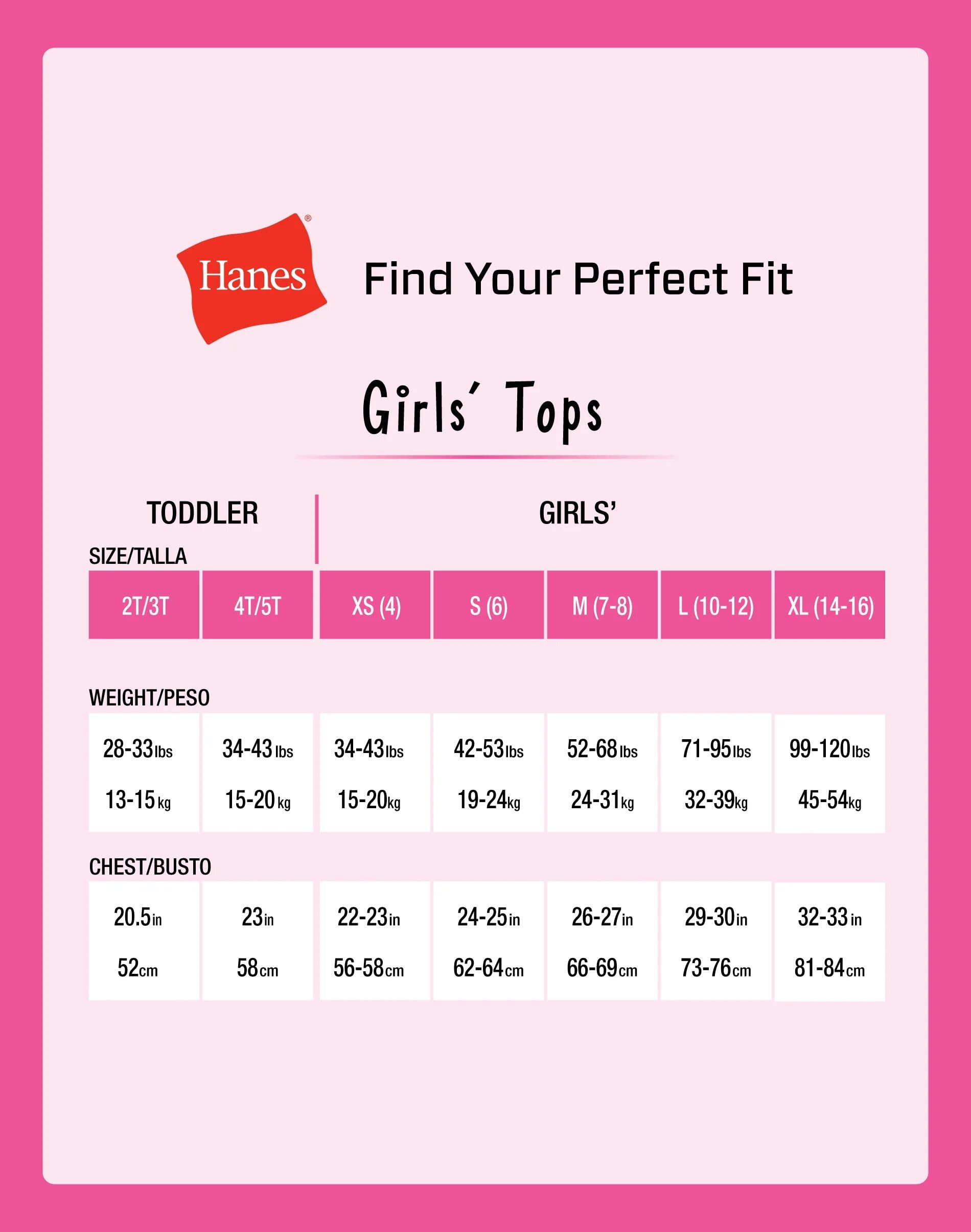 Hanes Girls’ Cami Tops, 100% Cotton Camisoles, Assorted Colors, Multipack