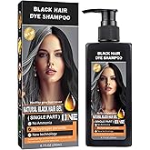 lymznus Ammonia-Free Black Hair Dye Shampoo 3 IN 1 for Gray Hair Coverage,Herbal Ingredients Black Hair Color Shampoo for Women & Men,Non-Staining Scalp Gentle Hair Dye for All Hair Types 200ML