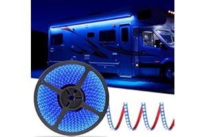CCBASEBALL 20FT RV Awning Lights, 12v Blue Rv Led Strip Lights, IP68 Waterproof Camper Awning Lighting for Motorhome Travel,Travel Trailers, Camper, Food Trucks