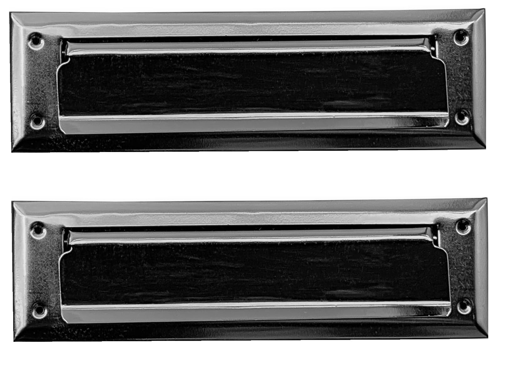 Photo 1 of Solid Steel Satin Black Color with Spring Flap | Mail Slot Fits to Most Doors | Outer Size 10 Inches by 3 inches | Set with Front and Rear Piece and Screws | Easy Installation and Long Lasting……