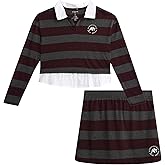 AEROPOSTALE Girls Skort Set - 2 Piece Scooter Skorts for Girls and Long Sleeve Top Rugby Polo Scooter Skirt Set (7-12)