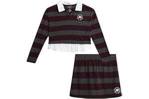 AEROPOSTALE Girls Skort Set - 2 Piece Scooter Skorts for Girls and Long Sleeve Top Rugby Polo Scooter Skirt Set (7-12)