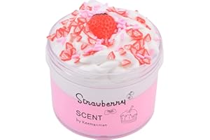 Keemanman Strawberry Butter Slime, Scented DIY Slime Supplies Kit for Girls and Boys, Stress Relief Toy for Kids Education, P