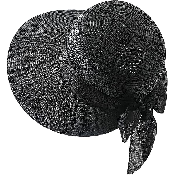 ericotry Womens Big Bowknot Straw Hat Beach Cap Wide Floppy  display picture 1