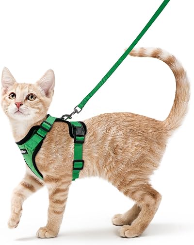 rabbitgoo Cat Harness and Lead Set Adjustable Escape Proof Harness Reflective