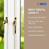 XFORT Cranked Locking Window Handle Polished Brass Right Hand UPVC Replacement view 4