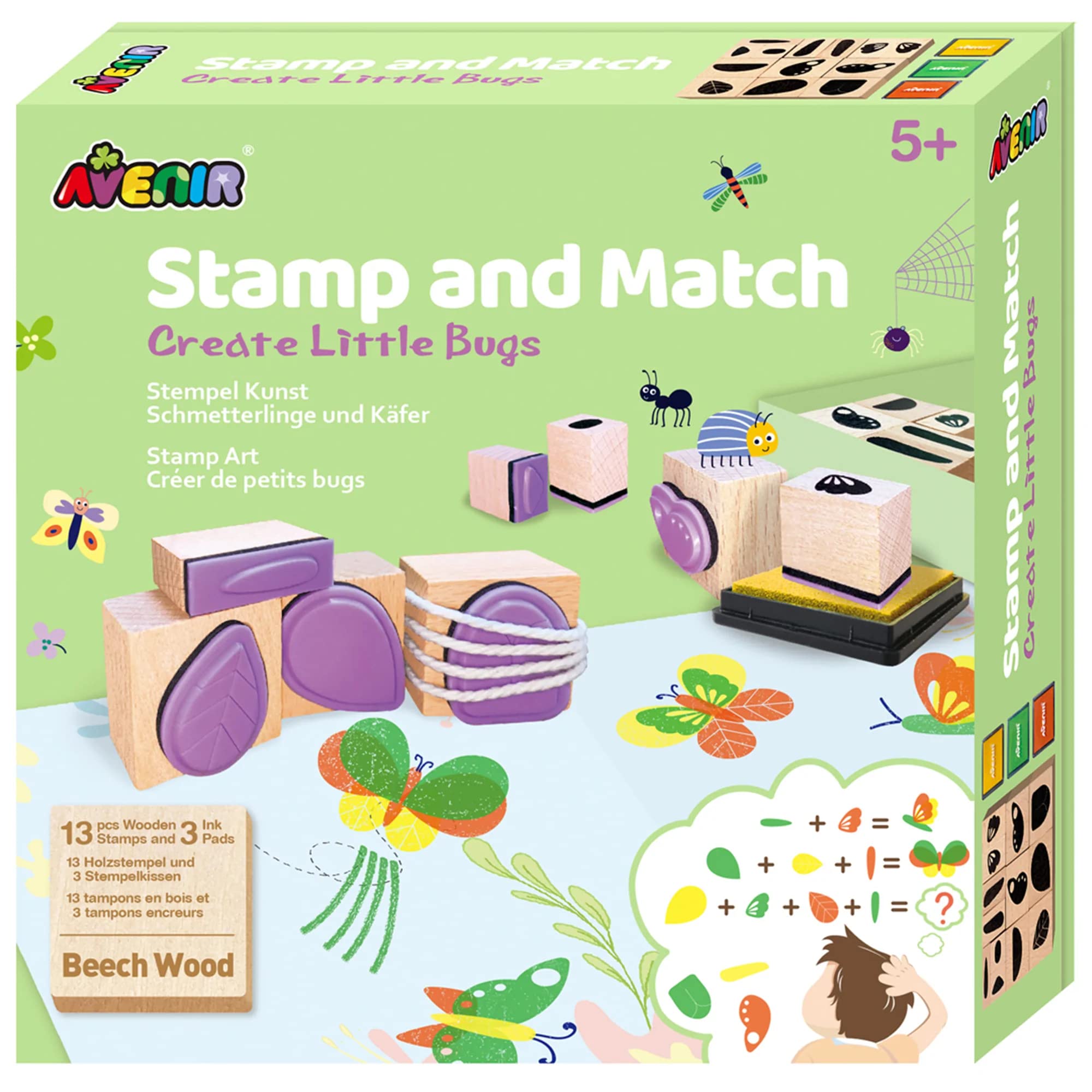 Avenir Create and Match Stamp Art Kit, Little Bugs