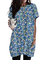 Womens Crewneck Long T-Shirts Loose Fit Short