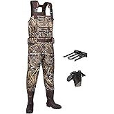 HISEA Chest Waders for Men, Hunting Wader with 800G Insulated Boots, 4.5mm Neoprene Waterproof Mens Camo Bootfoot Waders