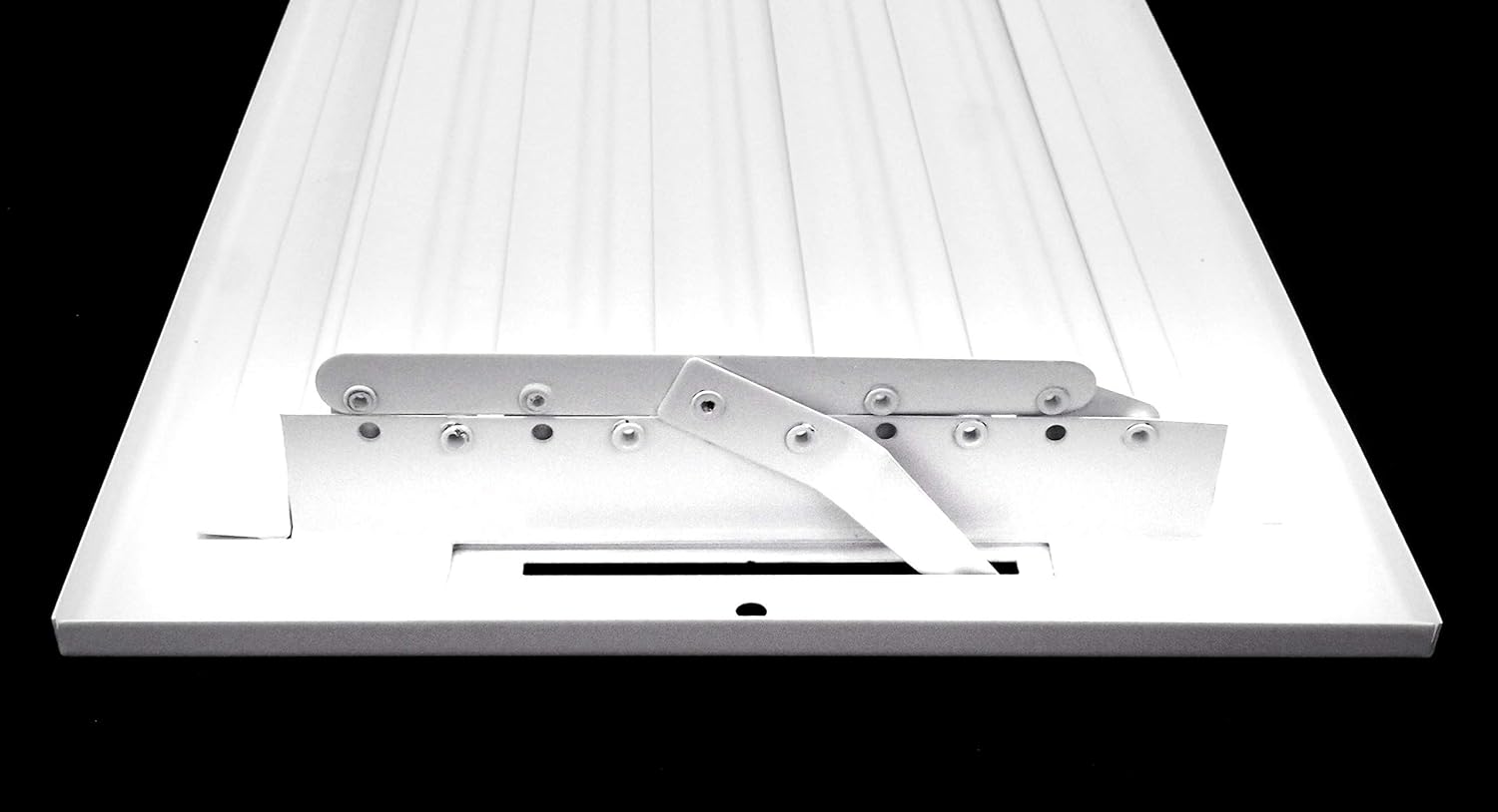 12"w X 6"h 2-Way-Flat Stamped Steel - Vent Cover - Grille Register - Sidewall or Ceiling - High Airflow - White [Outer Dimensions: 13.75"w X 7.75"h] - - 