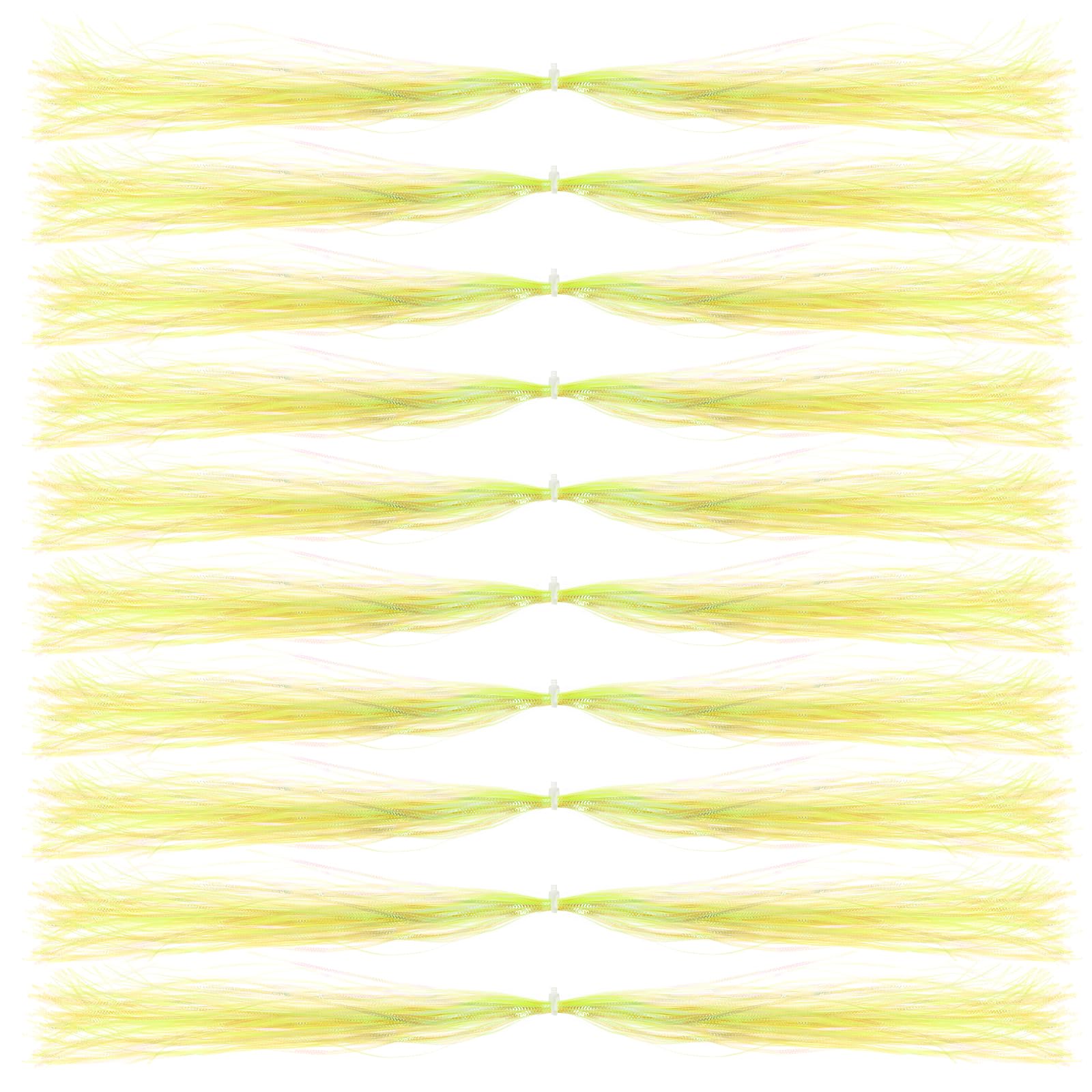 PATIKIL Crystal Flash Fly Fishing Line Fly Tying Material, 10Pcs 150 Strands Holographic Tinsel Dry Flies Decorating Accessories for Making Fishing Hook Lure Flies, Fluorescent Yellow
