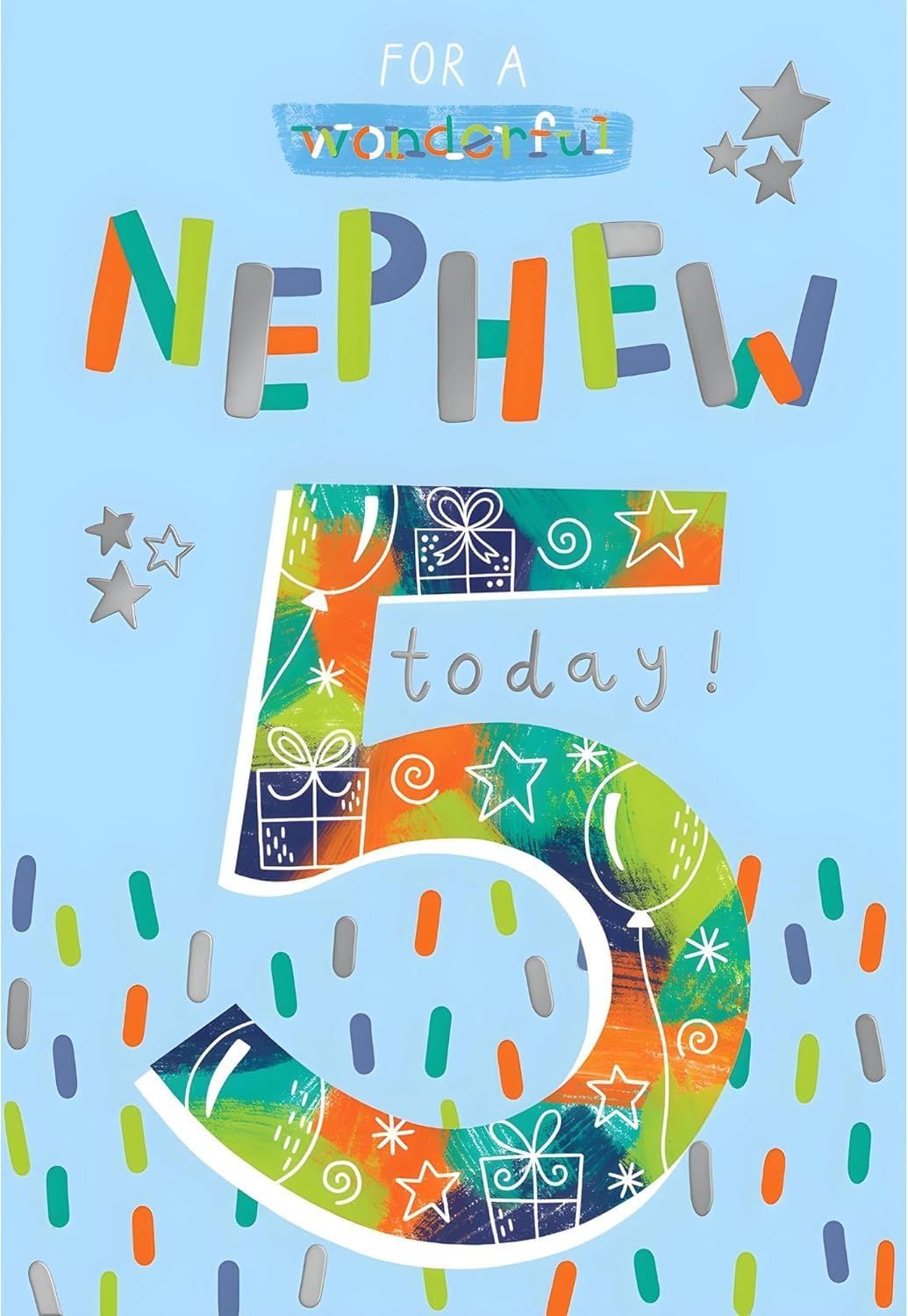 For a Wonderful Nephew Five Years Today Birthday Card