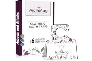 MothMag Moth Traps for Clothes, Closets, Fabrics, and Carpets, Clothes Moth Traps, Closet Moth Traps,Clothing Moth Pheromone Traps, Mothballs Alternative, How to Get Rid of Moths in House