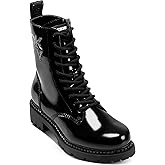 DKNY womens Rufus Lace Up Combat Boot With Sequins