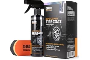 CERAKOTE Rapid Ceramic Tire Coat – Showroom New Tire Shine – Deep Tire Black Finish – Lasts Up to 10x Longer – No Sling, Non-