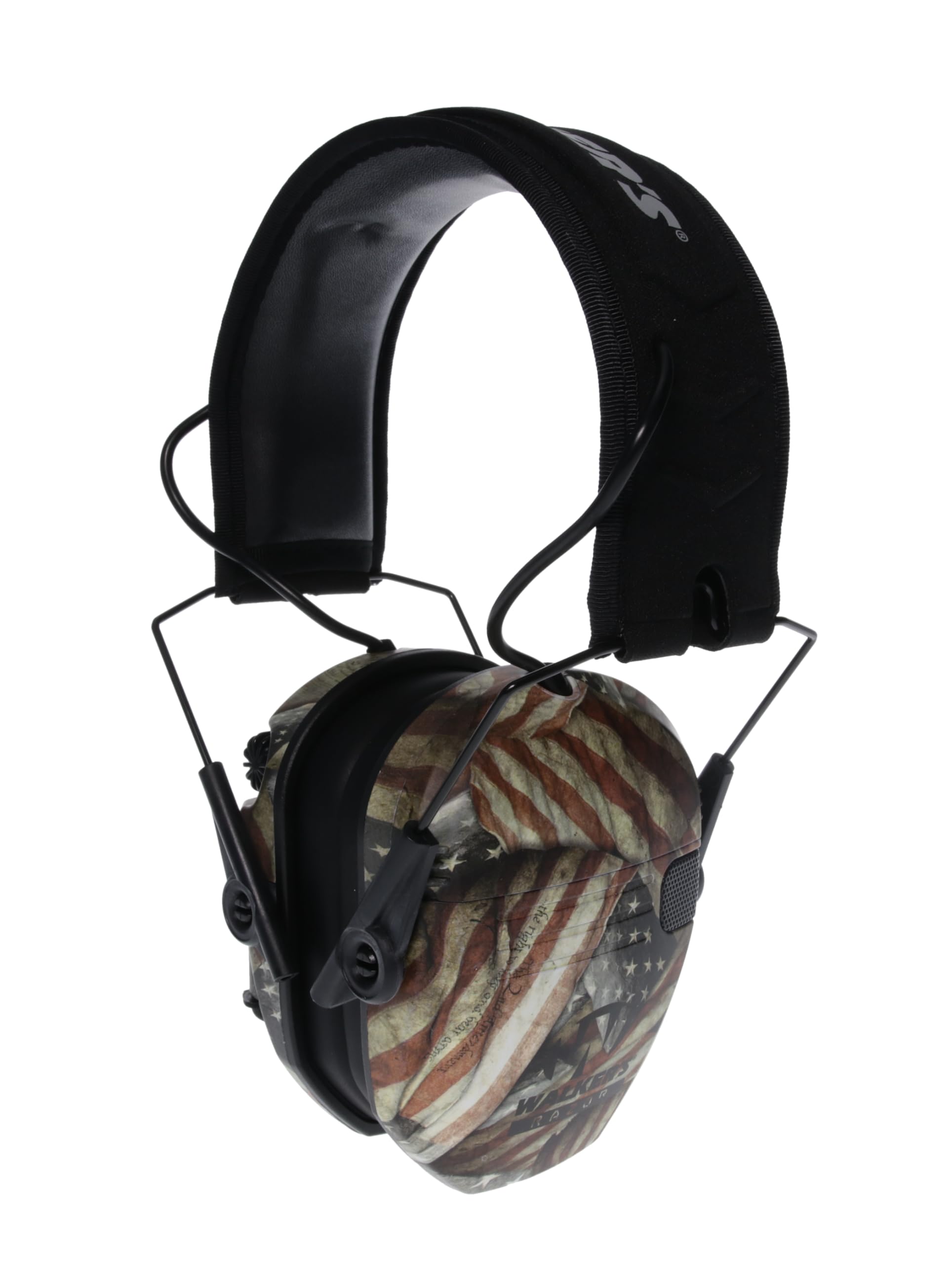 Photo 1 of Walker's Razor Slim Ultra Low Profile Compact Design Adjustable Range Shooting Hunting Hearing Protection Electronic Earmuffs, AM Flag