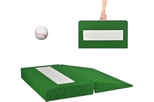 Carivia Pitching Mound, Foldable Pitchers Mound 34'' x 30'' x 4'' with Pitching Rubber, Anti-Fade Turf and Carry Handles, Por