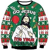 GTETKDE Unisex Ugly Christmas Sweatshirts 3D Printed Funny Graphic Long Sleeve T-Shirt Crewneck Sweatshirts