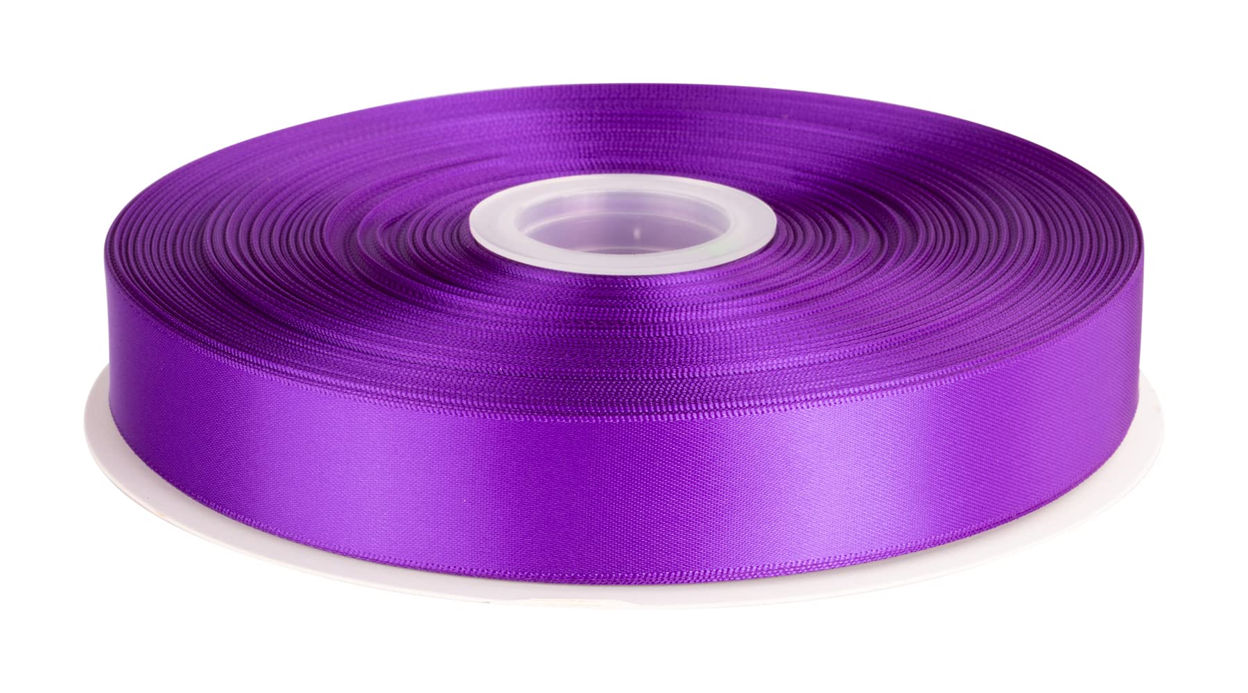 Double Faced Satin Ribbon, 25mm X 91M, Solid Polyester Ribbon for Gift Wrapping, Crafts, Wedding Party Ceremony Decoration, Floral Arrangement, Sewing (Purple)
